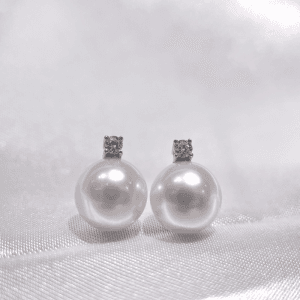 8.5-9mm Pearl Solitaire White Japanese Akoya Pearl Stud Earrings