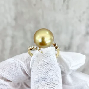 Golden South Sea Pearl Starlight Ring