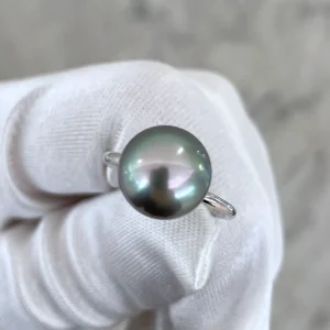 Black Tahitian Pearl Single Pearl Ring (Baroque)