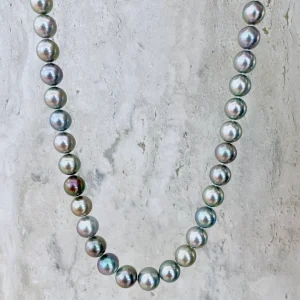 9.0mm-11.0mm Black Tahitian Pearl Necklace